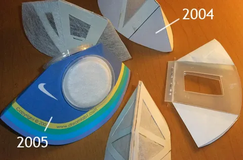 Early handmade prototypes of Totobobo mask