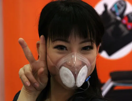 Thai translator trying Totobobo mask Thai translator trying Totobobo mask