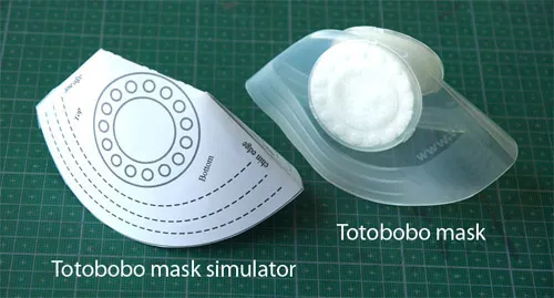 Side by side: Totobobo mask and simulator