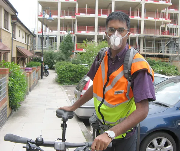 Doctor Anil Simhadri wear Totobobo mask to protect himself from air pollution