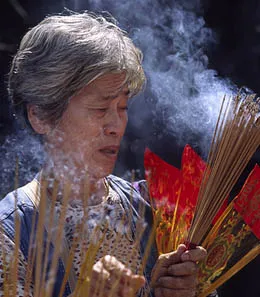 Incense burning smoke