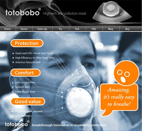Totobobo new home page Break through innovation in respiratory protection, the Totobobo mask
