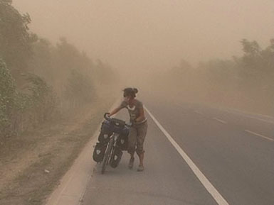 Cycling in sand storm
