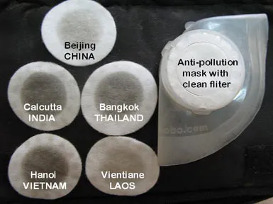 TOTOBOBO filters from China and India Pollutants collected by the filters from China and India