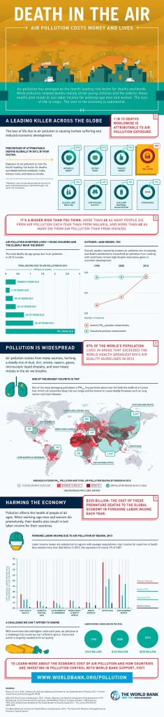 Air pollution costs money lives, World Bank and the Institute for Health Metrics and Evaluation (image credit: World Bank)