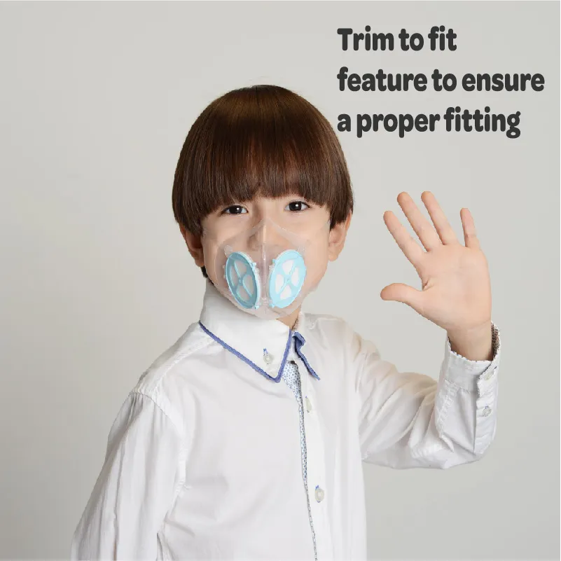 Trim to fit ensures a proper fitting for children mask.