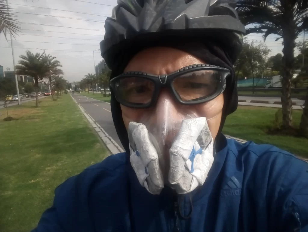 Jorge cycling in Bogota, Colombia