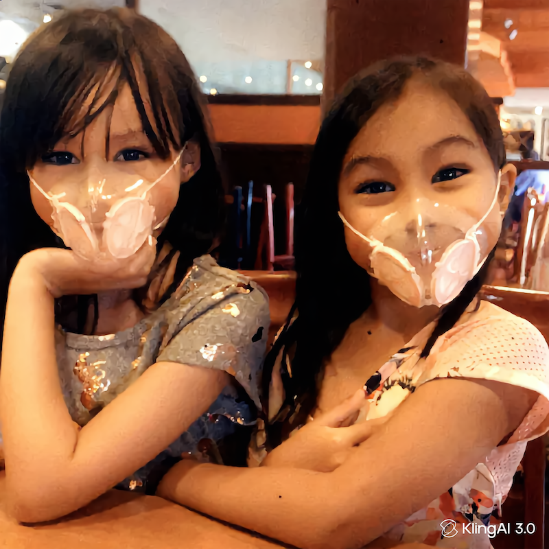 Children wearing haze mask | totobobo mask